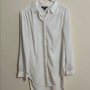 Express Classic White Long Sleeve Shirt